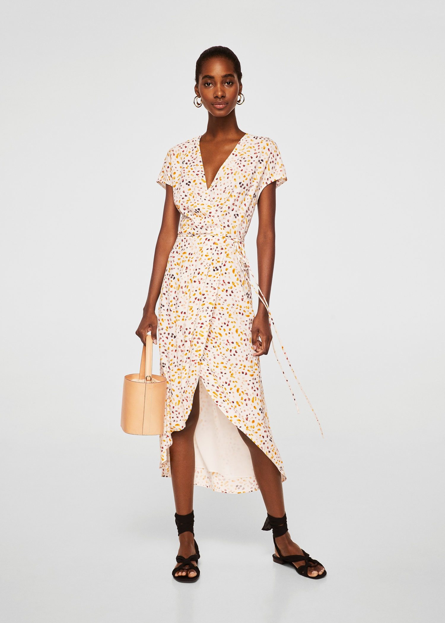 Asymmetrical satin dress